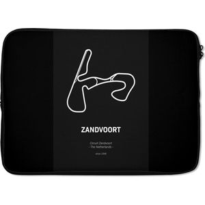 Laptophoes 14 inch - Zandvoort - Formule 1 - Zwart - Laptop sleeve - Binnenmaat 34x23,5 cm - Zwarte achterkant - Cadeau voor man