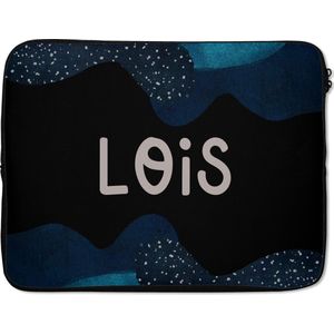 Laptophoes 17 inch - Lois - Pastel - Meisje - Laptop sleeve - Binnenmaat 42,5x30 cm - Zwarte achterkant