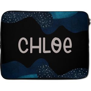 Laptophoes 17 inch - Chloe - Pastel - Meisje - Laptop sleeve - Binnenmaat 42,5x30 cm - Zwarte achterkant