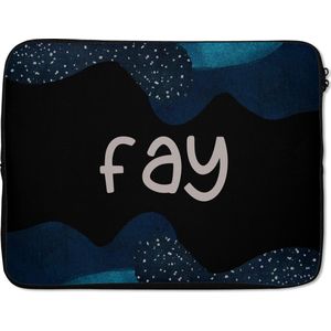 Laptophoes 17 inch - Fay - Pastel - Meisje - Laptop sleeve - Binnenmaat 42,5x30 cm - Zwarte achterkant
