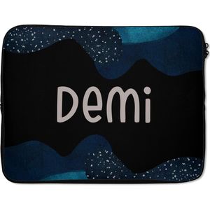 Laptophoes 15.6 inch - Demi - Pastel - Meisje - Laptop sleeve - Binnenmaat 39,5x29,5 cm - Zwarte achterkant