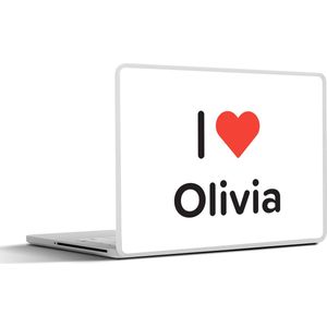 Laptop sticker - 14 inch - I love - Olivia - Meisje - 32x5x23x5cm - Laptopstickers - Laptop skin - Cover
