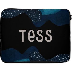 Laptophoes 17 inch - Tess - Pastel - Meisje - Laptop sleeve - Binnenmaat 42,5x30 cm - Zwarte achterkant