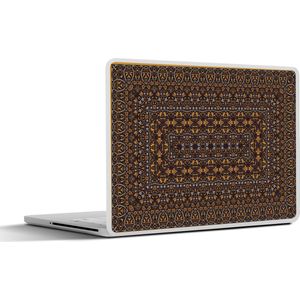 Laptop sticker - 15.6 inch - Perzisch Tapijt - Kleed - Patronen - Oranje - 36x27,5cm - Laptopstickers - Laptop skin - Cover