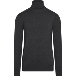Cappuccino - Gebreide Truien - Donkergrijs - Herentrui met Rolkraag