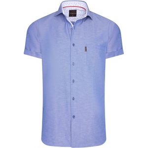 Cappuccino Italia - Korte Mouw Blouse - Royal - Heren - 100% Katoen
