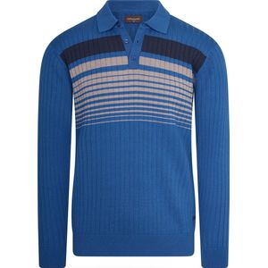 Cappuccino Italia - Heren Polo LS L S Knit Polo - Blauw