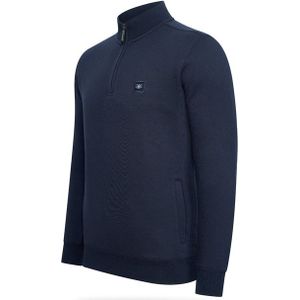 Cappuccino - Fleece Trui - Navy - Korte Rits