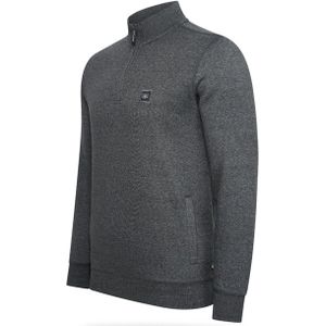 Cappuccino - Fleece Trui - Donkergrijs - Korte Rits