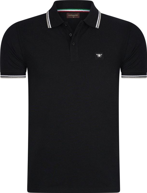Cappuccino Italia - Heren Polo SS Polo Applique Pique - Wit - Maat S