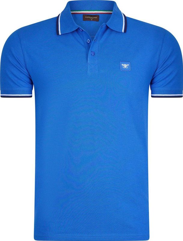 Cappuccino Italia - Heren Polo SS Polo Applique Pique - Blauw