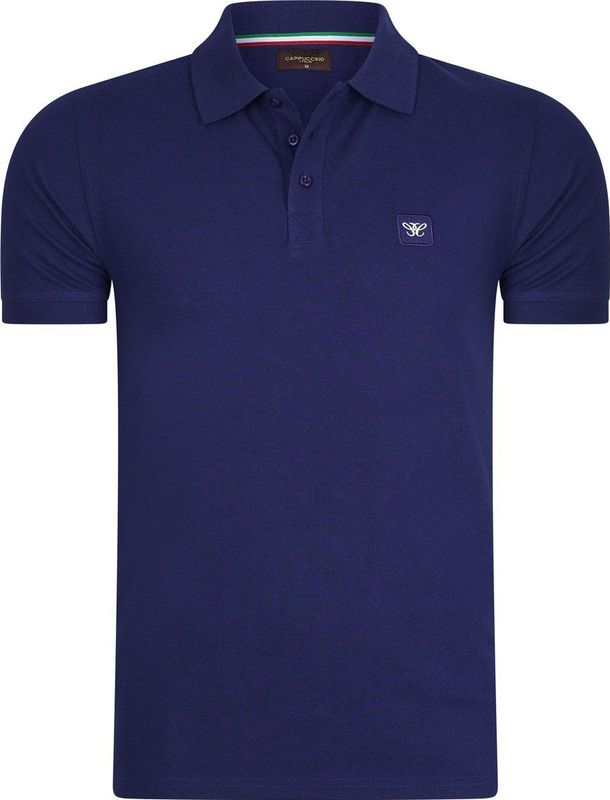Cappuccino Italia - Heren Polo SS Polo Plain Pique - Blauw