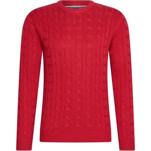 Cappuccino Italia - Heren Trui Cable Pullover Rood - Rood