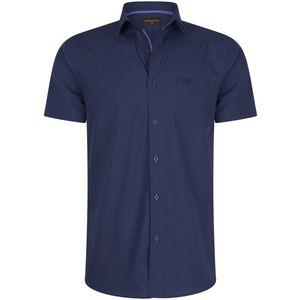 Cappuccino Italia - Heren Overhemden Korte Mouw Palermo - Blauw