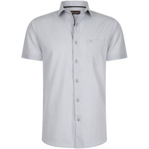 Cappuccino Italia - Overhemd Korte Mouw Palermo - Grijs - Katoen/Polyester