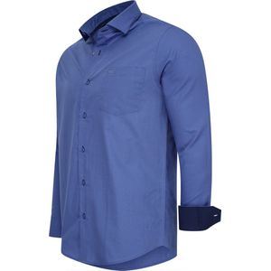 Cappuccino Italia - Overhemd Uni - Blauw - Katoen/Polyester
