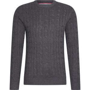 Cappuccino Italia - Heren Trui Cable Pullover Antraciet - Grijs