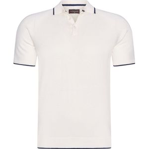 Cappuccino Italia - Heren Polo SS Tipped Tricot Polo - Wit