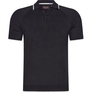 Cappuccino Italia - Heren Polo SS Tipped Tricot Polo - Zwart