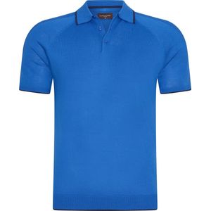Cappuccino Italia - Heren Polo SS Tipped Tricot Polo - Blauw
