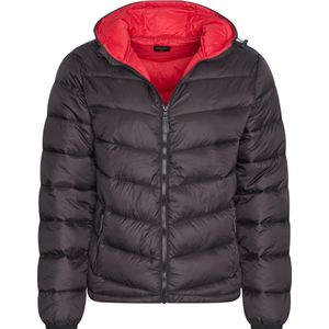 Cappuccino Italia - Hooded Winter Jacket - Heren Jas - Zwart, Rood - Polyester