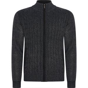 Cappuccino Italia - Cable Cardigan - Heren Vest - Antraciet