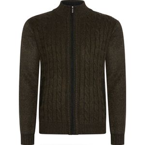 Cappuccino Italia - Heren Vest Cable Cardigan Zwart - Groen