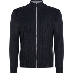 Cappuccino Italia - Cable Cardigan - Navy - Heren Vest