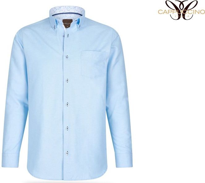 Cappuccino - Herenhemd - Hemelsblauw - Regular Fit