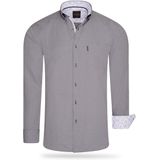 Cappuccino Italia - Regular Fit Overhemd - Grijs - Katoen, Polyester