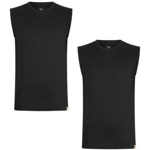 Pierre Cardin - Duopack Mouwloze T-shirts - Zwart - 100% Katoen