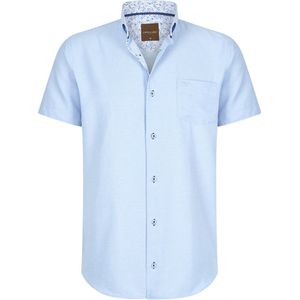 Cappuccino Italia - Overhemd Korte Mouw - Blauw - Heren