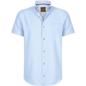 Cappuccino Italia - Heren Overhemden Korte Mouw Sky Blauw - Blauw - Maat S