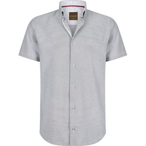 Cappuccino Italia - Overhemd - Korte Mouw - Grijs/Wit - Katoen/Polyester