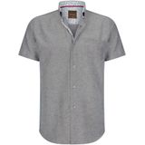 Cappuccino Italia - Overhemd Korte Mouw - Grijs - Katoen en Polyester