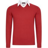 Cappuccino Italia - Heren Trui Mock Pullover - Rood