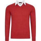 Cappuccino Italia - Heren Trui Mock Pullover - Rood