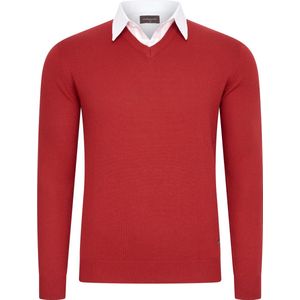 Cappuccino Italia - Heren Trui Mock Pullover - Rood