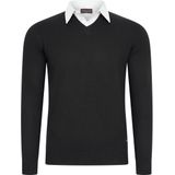 Cappuccino Italia - Heren Trui Mock Pullover - Zwart