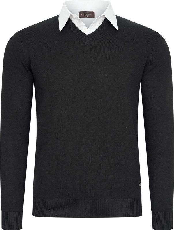 Cappuccino Italia - Mock Pullover - Heren Trui - Zwart