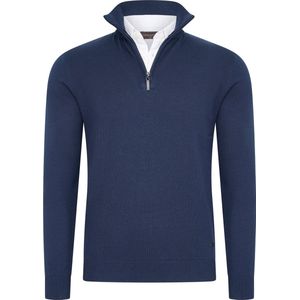 Cappuccino Italia - Mock Zip Pullover - Blauw - Katoen/Polyester