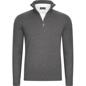 Cappuccino Italia - Heren Trui Mock Zip Pullover - Grijs