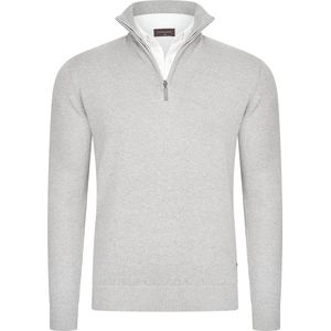 Cappuccino Italia - Heren Trui Mock Zip Pullover - Grijs