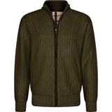 Cappuccino Italia - Heren Sweater - Bounded Jacket - Zwart - Groen - Polyester