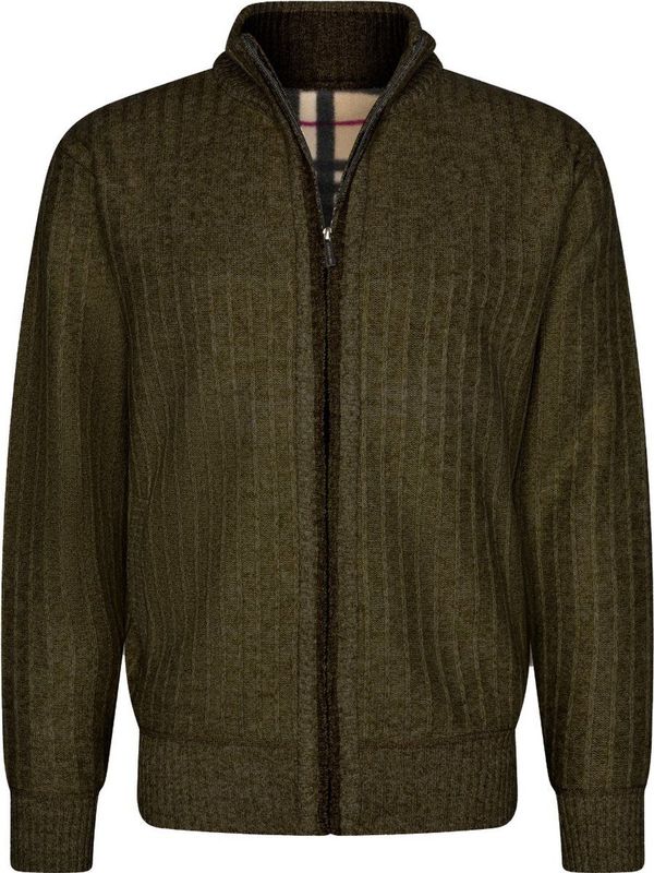 Cappuccino Italia - Heren Sweater - Bounded Jacket - Zwart - Groen - Polyester
