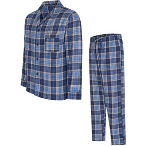 Heerlijk warme flanellen herenpyjama - Blauw