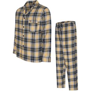 Heerlijk warme flanellen herenpyjama - Blauw