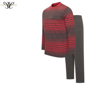 Cappuccino - Katoenen Pyjama - Antraciet/Rood
