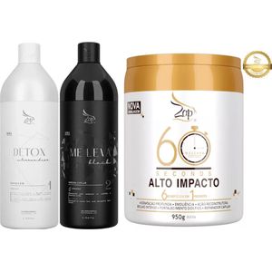 Kit Braziliaans Progressiva ZAP keratine behandeling (All Time) Me Leva + Máscara 60 Seconds 950g