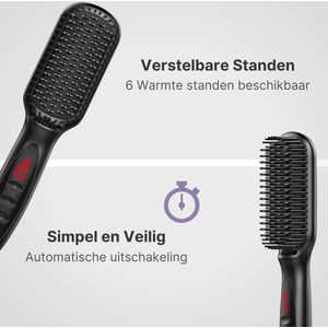 3-In-1 Baard & Haar Stijlborstel - Elektrische Kam - Baard Stijlen - Haren Stijlen - Stijltang